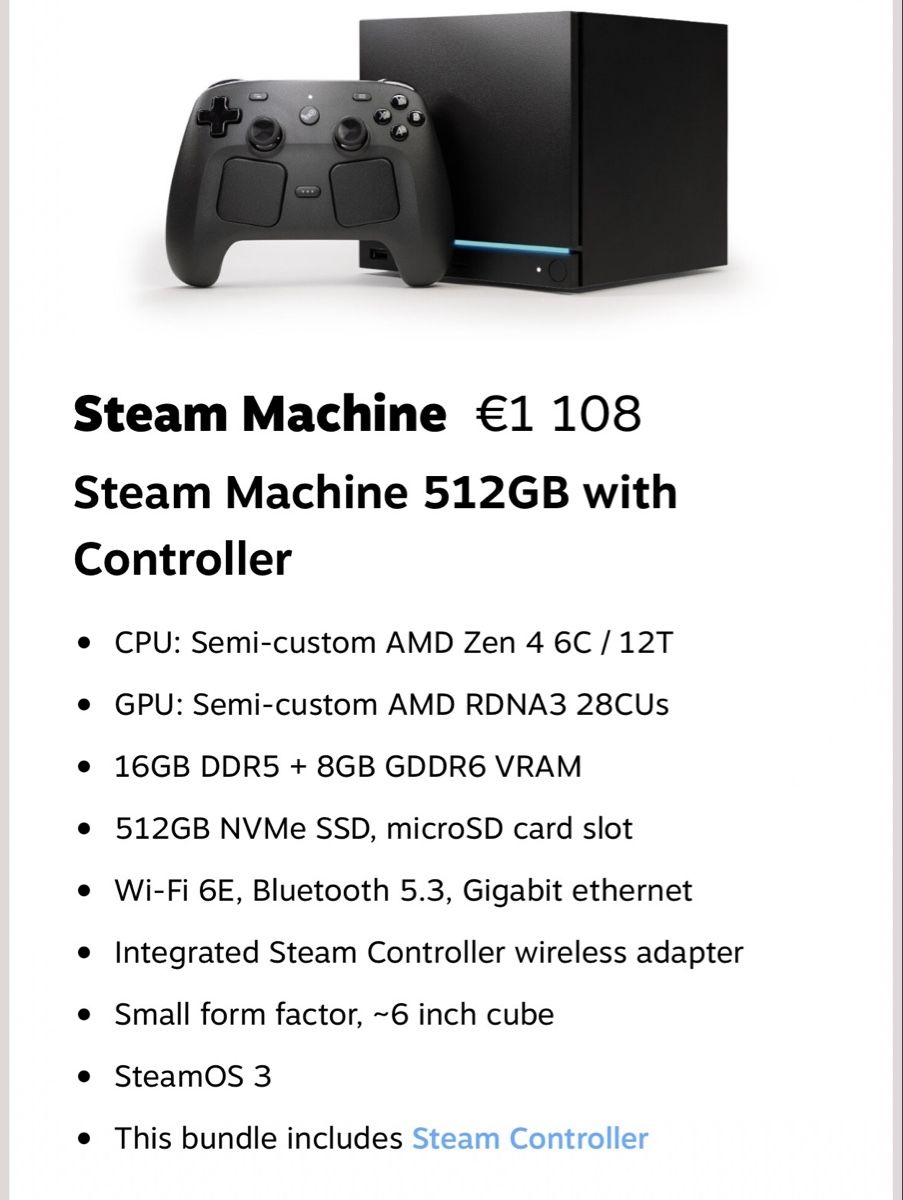 Valve Console: Valve Steam Machine 512GB + Controller: BRANDNEU 2026 & OVP – Nuovo e nell'imballaggio originale da Zürich venduto da Vodex 1