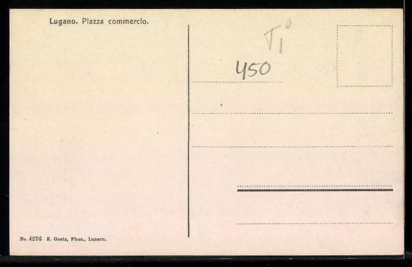 Cartoline postali: AK Lugano, Piazza commercio – Usato da Berlin venduto da bartko-reher 1