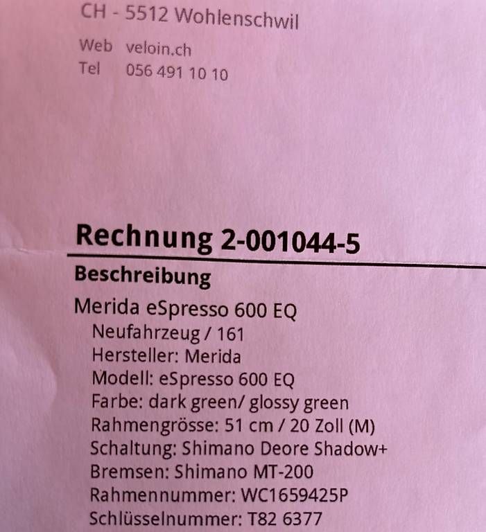 Biciclette: Merida eSpresso E-Bike Elektrovelo – Usato da Wohlenschwil venduto da scirocco85 2