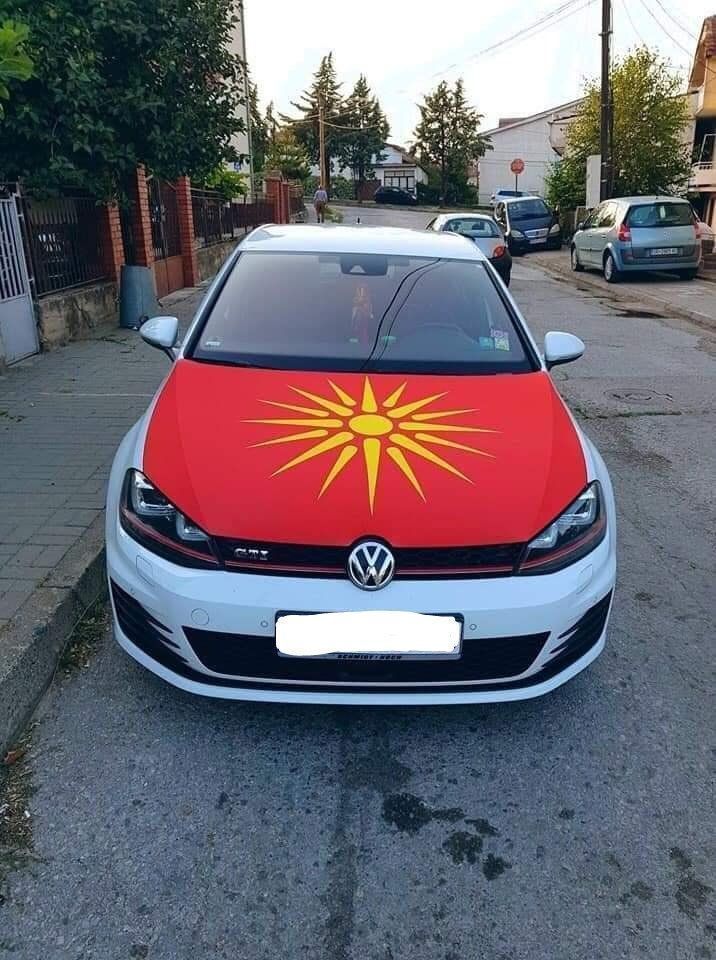 Bandiere: Mazedonien Motorhauben Flagge – Nuovo (secondo la descrizione) da Mollis venduto da Makedonce 3