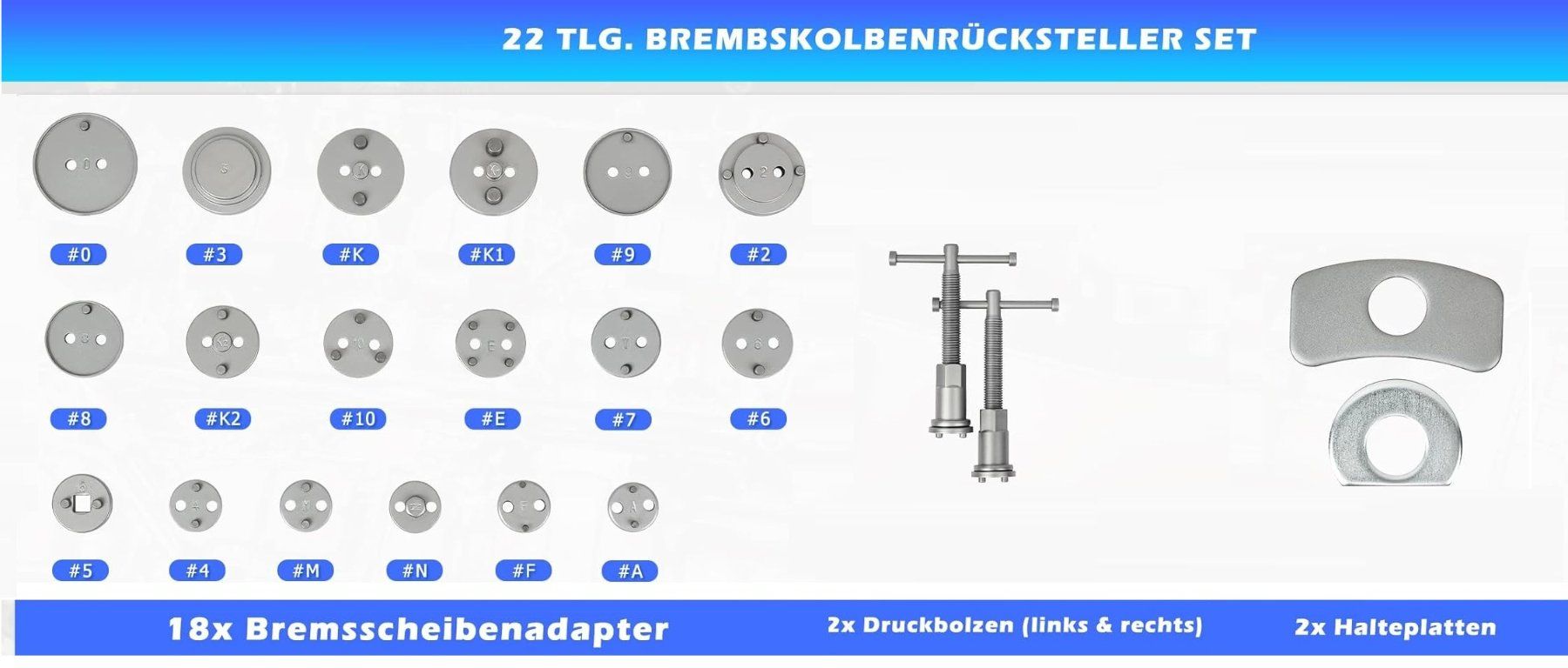 Tutti gli attrezzi: Bremskolbenrückstellsatz Basic, 18-tlg. – Nuovo e nell'imballaggio originale da Dietikon venduto da Sale44You 2