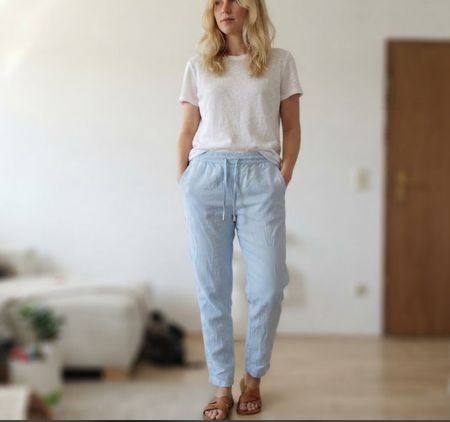 Pantalon femme Marc Cain bleu clair bon état taille M 