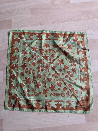 Seidentuch Ines de la Fressange Paris grün braun 50x50