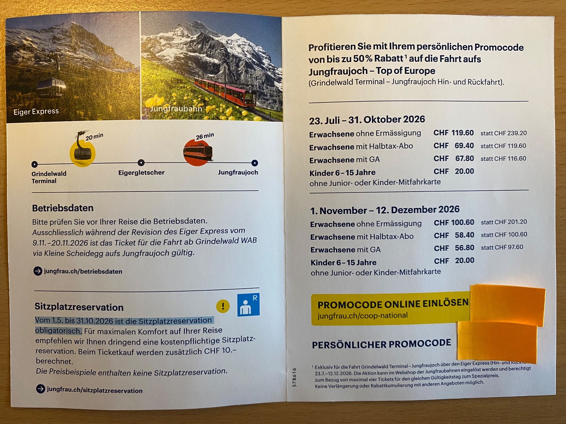 Buoni: Rabattbon Jungraujoch – Nuovo e nell'imballaggio originale da Thun venduto da Alphorn09 1