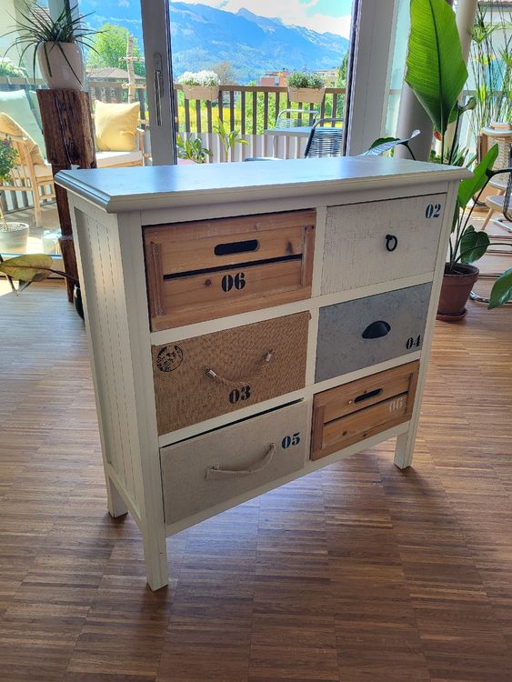 Trendige Kommode im Shabby Chic Design mit 6 Schubladen. (Gebraucht) in ...