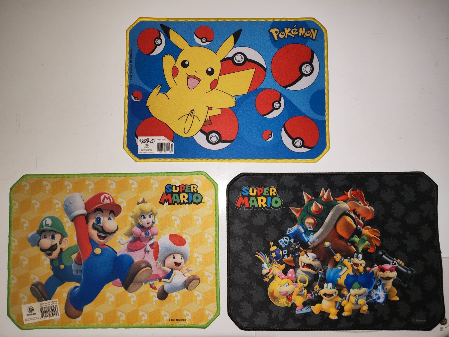Tappetini per mouse: Super Mario, POKEMON , PIKACHU , NINTENDO , MAUSMATTE, PC – Nuovo e nell'imballaggio originale da Schaffhausen venduto da _ALEJNA_