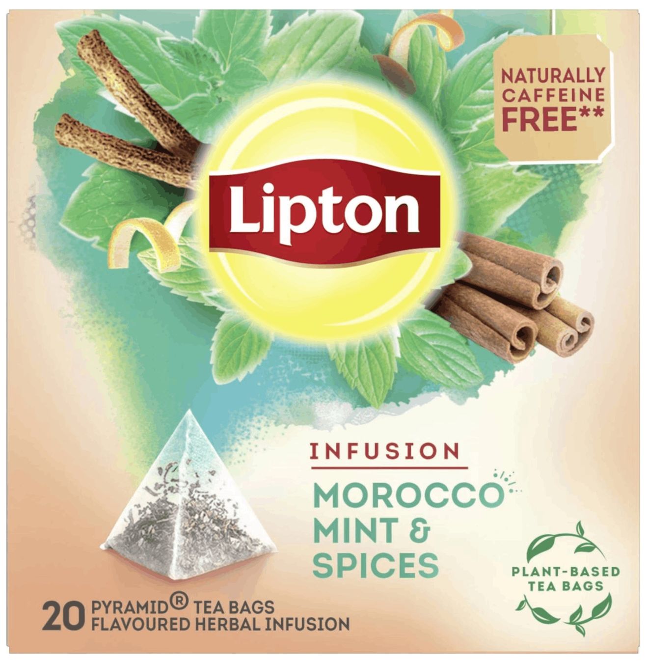 Cibi & Specialità: Lipton Tee 'Morocco Mint & Spices' Pyramidenbeutel – Nuovo e nell'imballaggio originale da Gampelen venduto da Geschenkxy 1