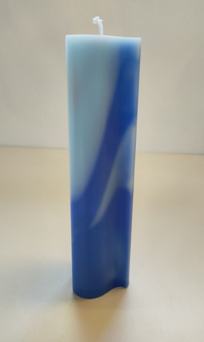 Kerzen: Kerze Triole blau mehrfarbig – Neu (gemäss Beschreibung) aus Rothrist von GIWALD