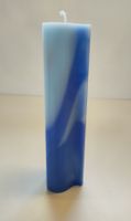 Kerze Triole blau mehrfarbig