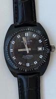 Eloga Flipper Automatikuhr schwarz mit Lederarmband 40mm