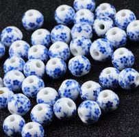 Keramik Perlen Vintage Orchidee 8mm.