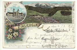 LITHO Gruss aus EINSIEDELN 1898