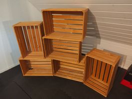 6er Set Holzharrassen - Kisten für Ihr DIY Projekt