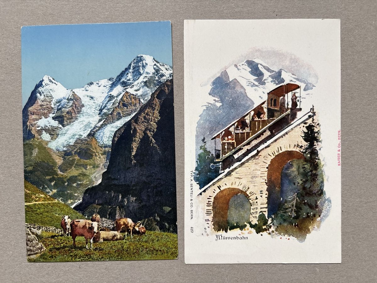 Ansichtskarten: 4 AK Mürren Mürrenbahn – Gebraucht aus Au ZH von Samson84 2