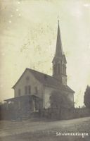 Schwamendingen-Zürich, alte Kirche St. Niklaus, um 1915