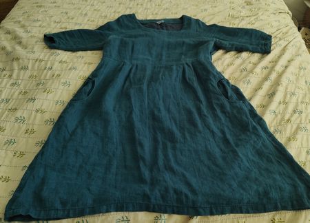Kleid Gr.XL Leinen mit Taschen & kleinem Defekt