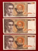 Belgrad 1991 - Jugoslawien - 3x500 Dinar