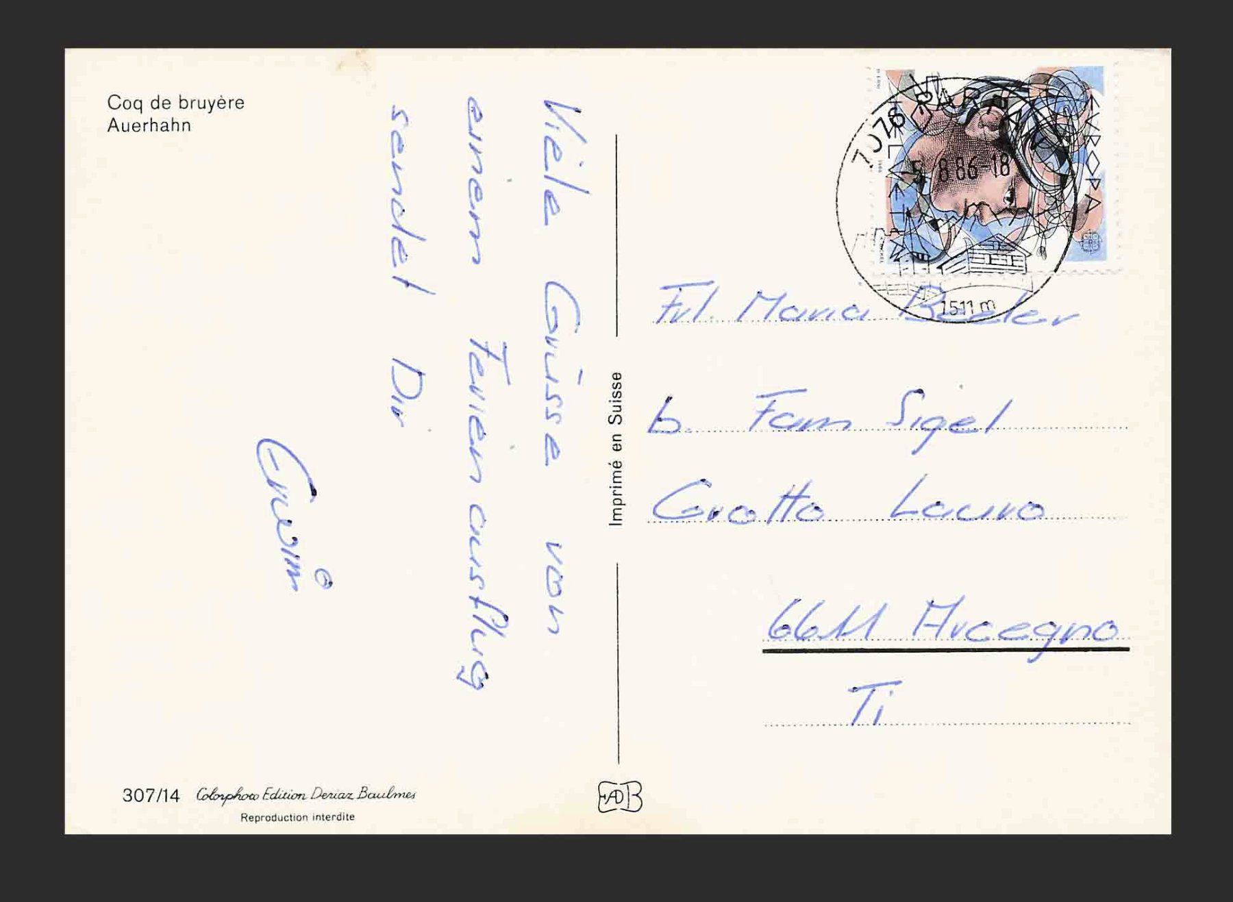 Cartoline postali: AK Coq de bruyère Auerhahn – Usato da Goldau venduto da artelier1 1