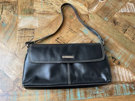 Schwarze Calvin Klein Ledertasche, Vintage