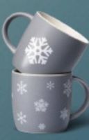 Porzellantassen im Schneeflockendesign _ 2 Stück