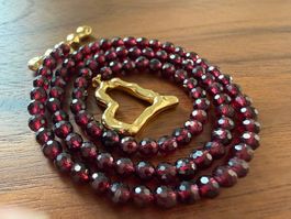 Granat Halskette Halsschmuck Collier 41 cm Neu