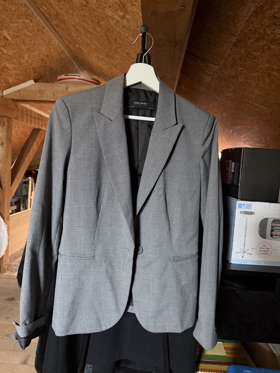 Zara Giacche: Zara Basic Blazer, Grau Kariert, Gr. 36, Top Zustand! – Usato da Schlieren venduto da Gabrielakom_