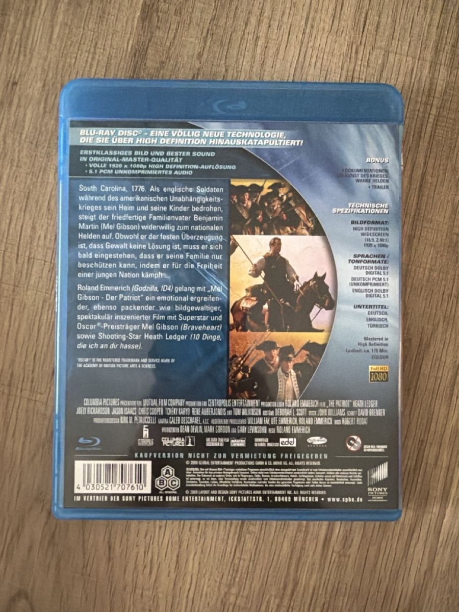 Tutti i DVDs: Der Patriot (2000, Extended Version) BluRay – Usato da Hagendorn venduto da masterchieff 1