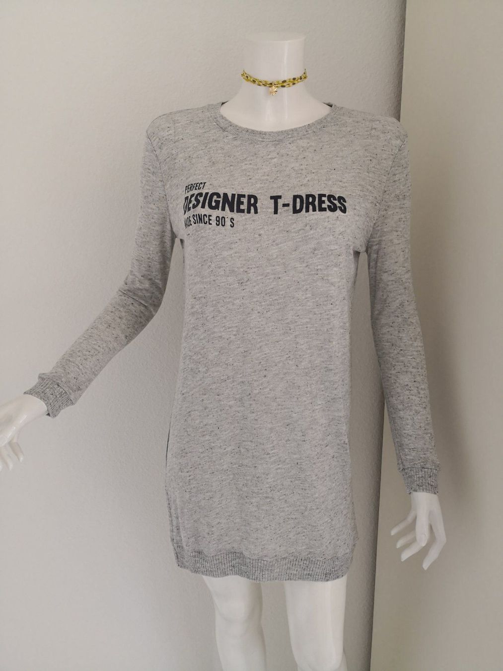 Mango Kleider: 🤩MANGO LANGARM STRICK-PULLOVER-KLEID GRAU&DRUCK & ARMANI P. – Gebraucht aus Olten von Naja-Twins-Twins 6