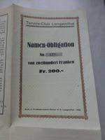Langenthal, Tennis- Club, Namen- Obligationen 1930