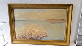 William RÖTHLISBERGER (1862-1943) peinture huile, Lac Vully