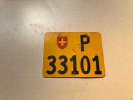 Nummernschild PTT Post Mofa ausrangiert P 33101
