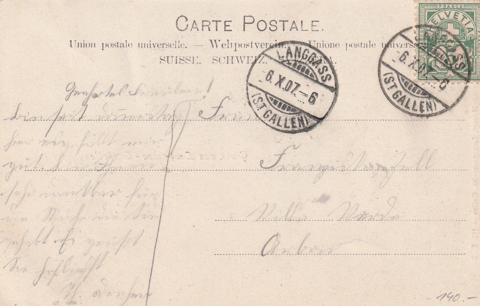 Cartes postales: St.Gallen-Langgasse- 1907 – D'occasion à uttwil par Koehlerfred 1