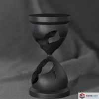 Broken Hourglass – Modern Minimalist Art Sculpture - 3D Prt