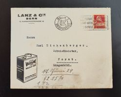 Couvert Lanz Bern 1929