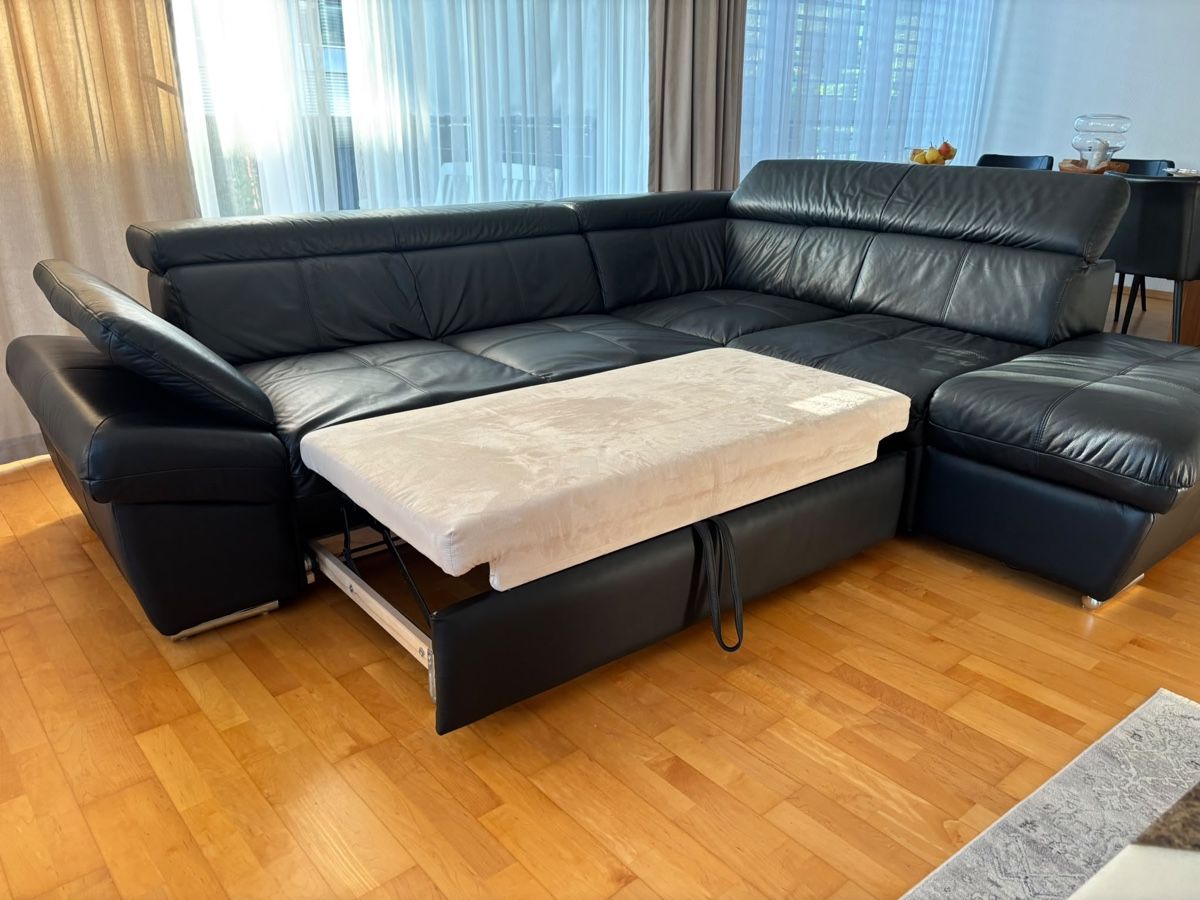 Sofas: Sofa Echtleder Schwarz – Ecksofa – Gebraucht aus Reichenburg von bini73 1