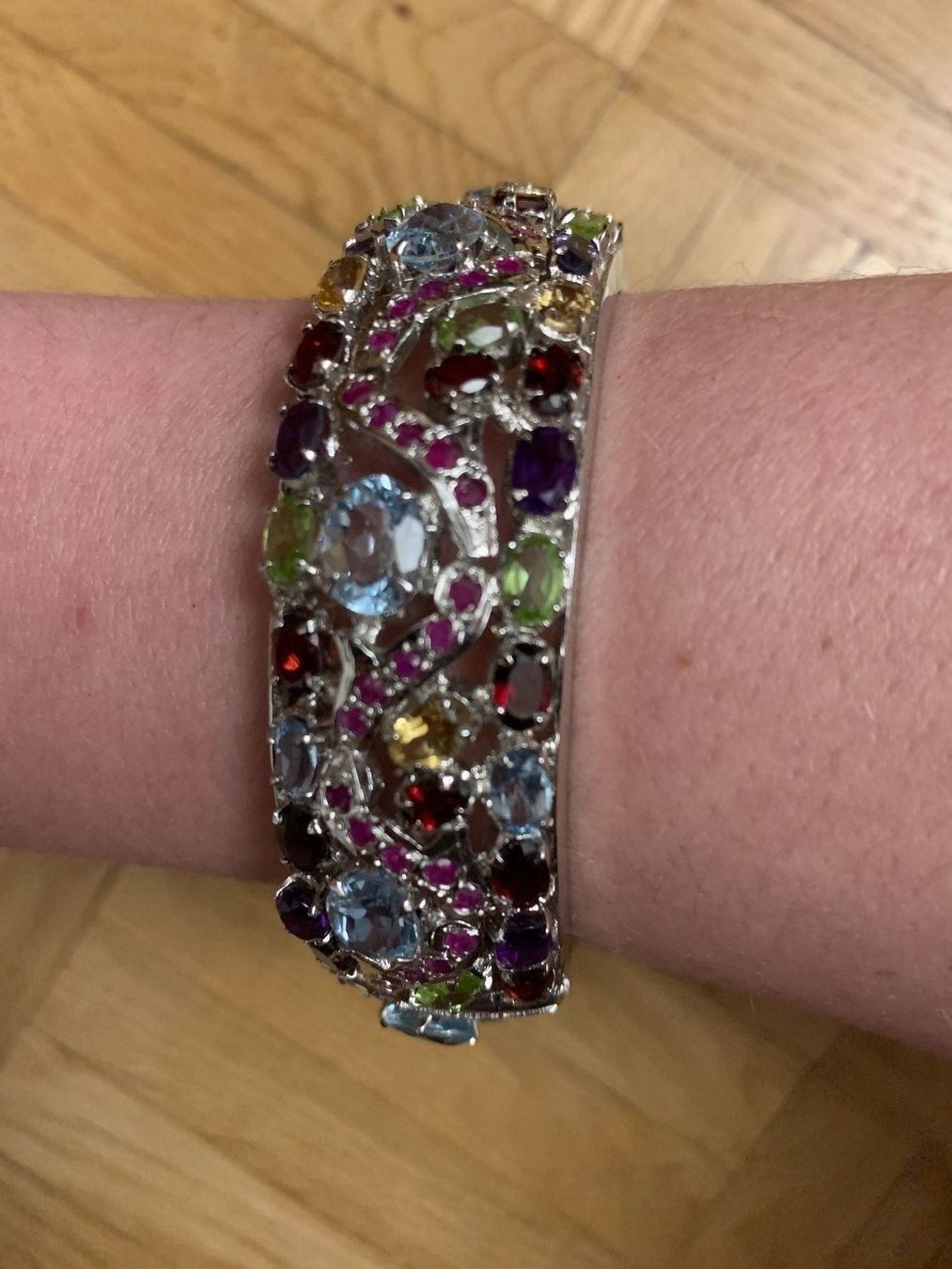 Bracciali & Braccialetti: Multicolor Edelstein Silber Armreif – Nuovo (secondo la descrizione) da Birsfelden venduto da Exclusivity 1