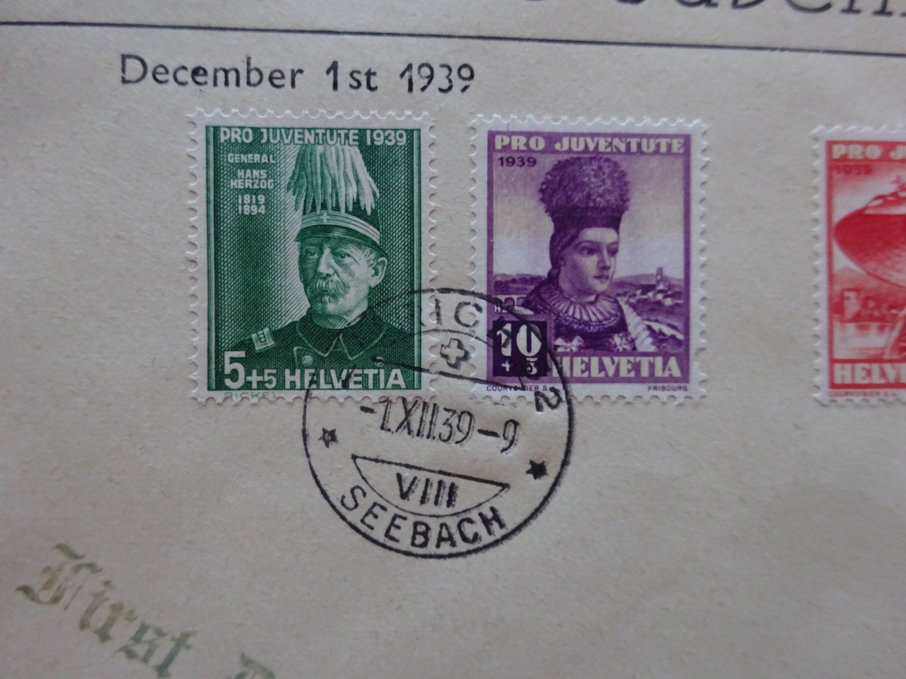 Tutti i francobolli: 1939 Pro Juventute FDC mit glasklaren Stempel - Adresslos – Usato da Appenzell-Steinegg venduto da adi1975 3