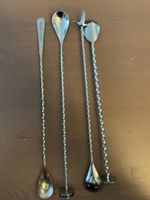 4x Cocktail Barlöffel – Patrón, Bombay Sapphire, Grey Goose 