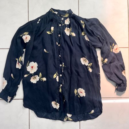 Chemise Massimo Dutti bleu à fleurs taille 34