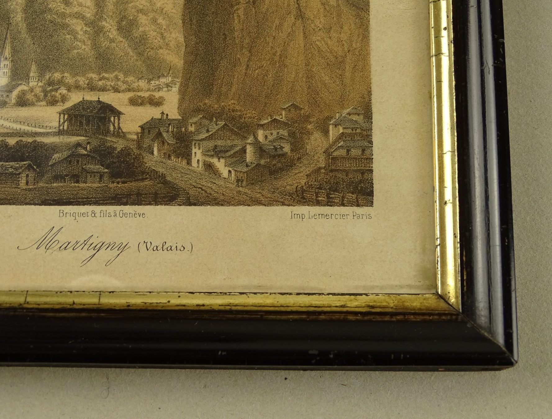 Incisioni: MARTIGNY, VALAIS, LITHOTGAPHIE UM 1840 – Usato da Grüningen venduto da Kartensammler 5