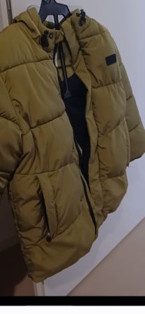 Unisex Gefütterte Jacke schimmerndes Olive - n. Winter kommt