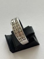 Silber Ring 925 Zirkonia  2 Reihen 