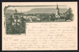 AK Aarau, Ortsansicht mit Kirche, 1899
