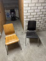 Stapelstühle 5 Stück Holz Furnier Metallgestell