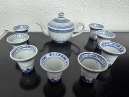 China Porzellan Dragon -  Sake Set 9-teilig - NEU