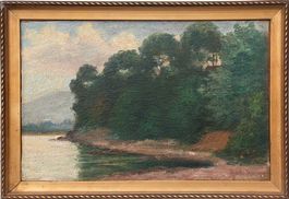 Auguste Bachelin (1830-1890) - Aux Saars et lac de Neuchâtel
