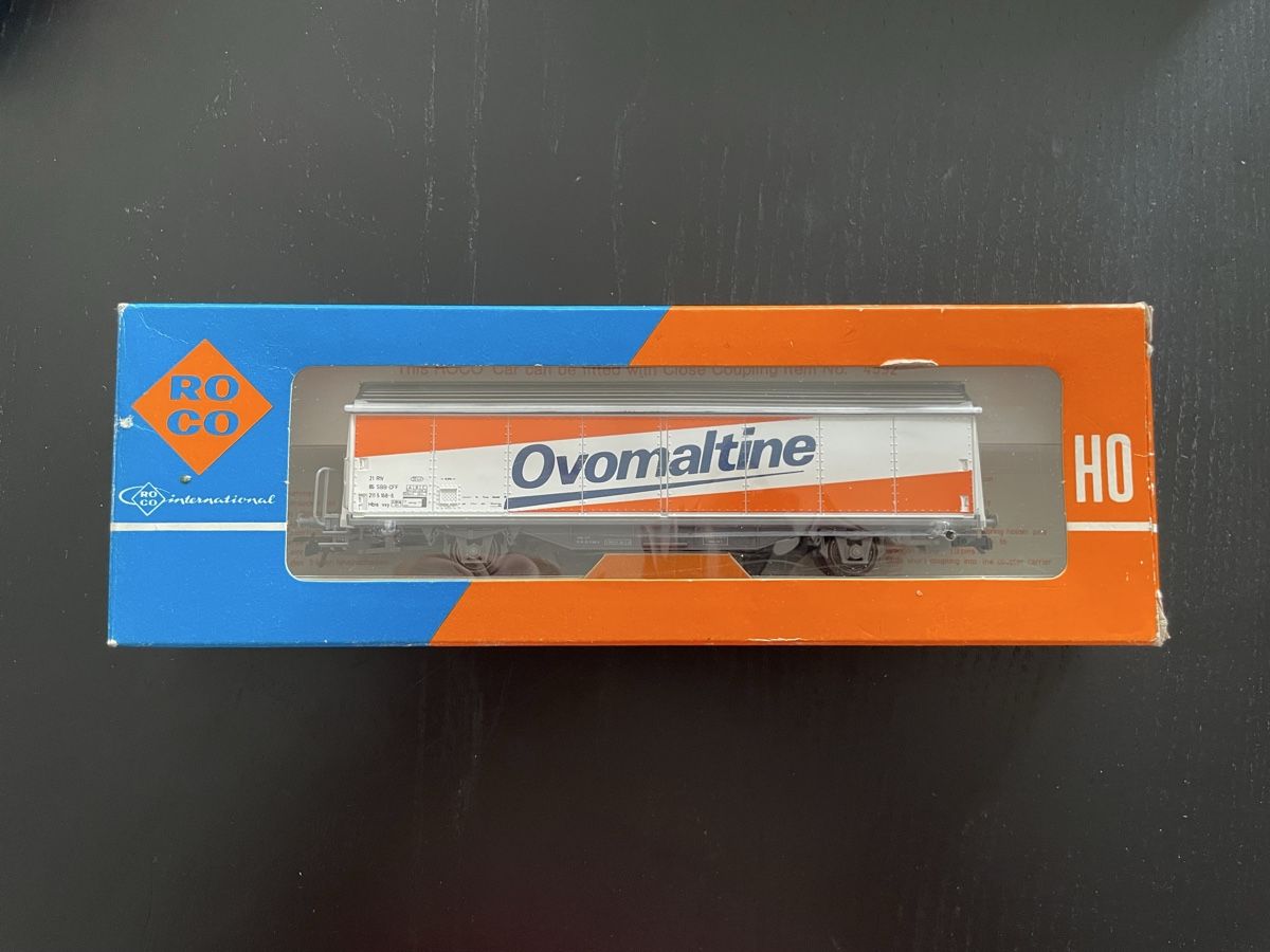 Roco Modelleisenbahnen: Roco Güterwagen Hbis Ovomaltine – Neu und originalverpackt aus Biasca von gven94