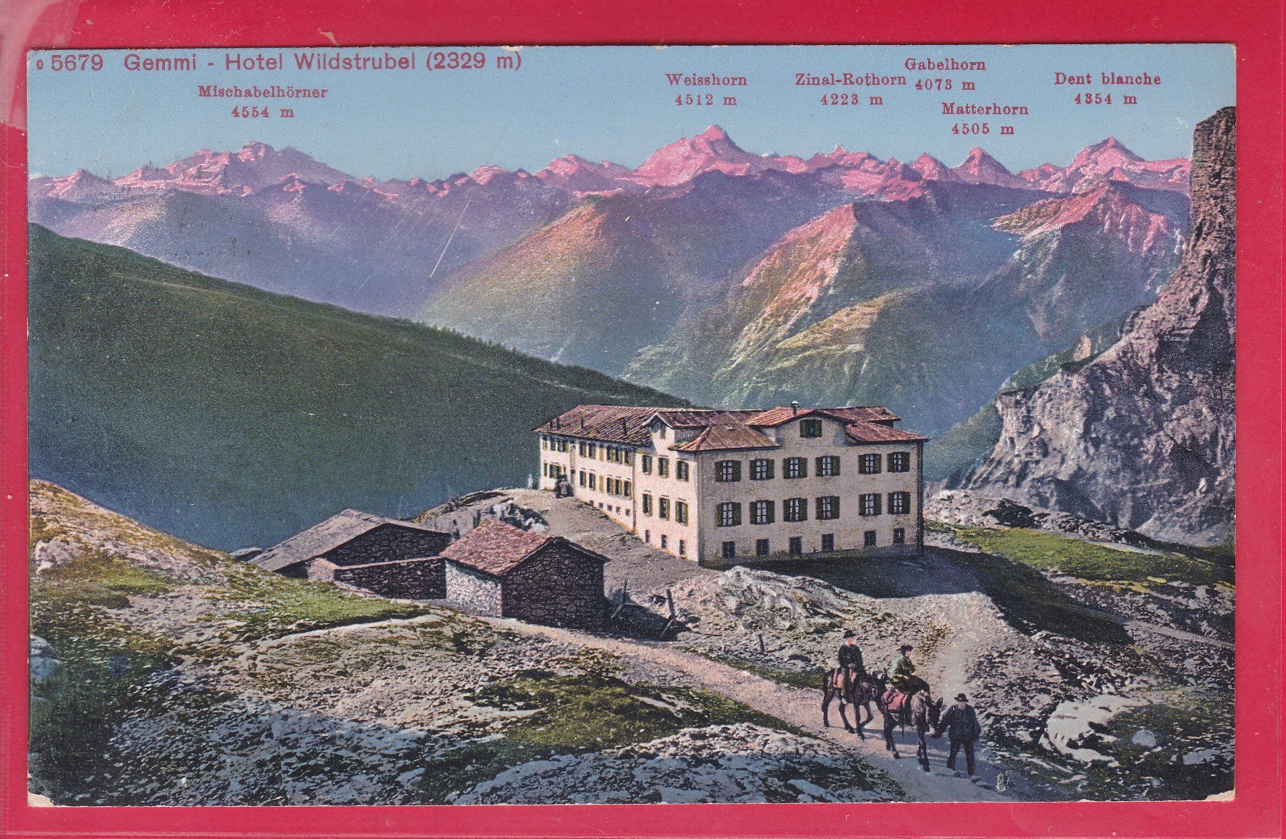 Cartoline postali: GEMMI - HOTEL WILDSTRUL, 4.5.1920 – Usato da Oberrieden venduto da Gebirgsstelze