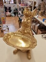 Kartenhalter Hase mit Krone Gold