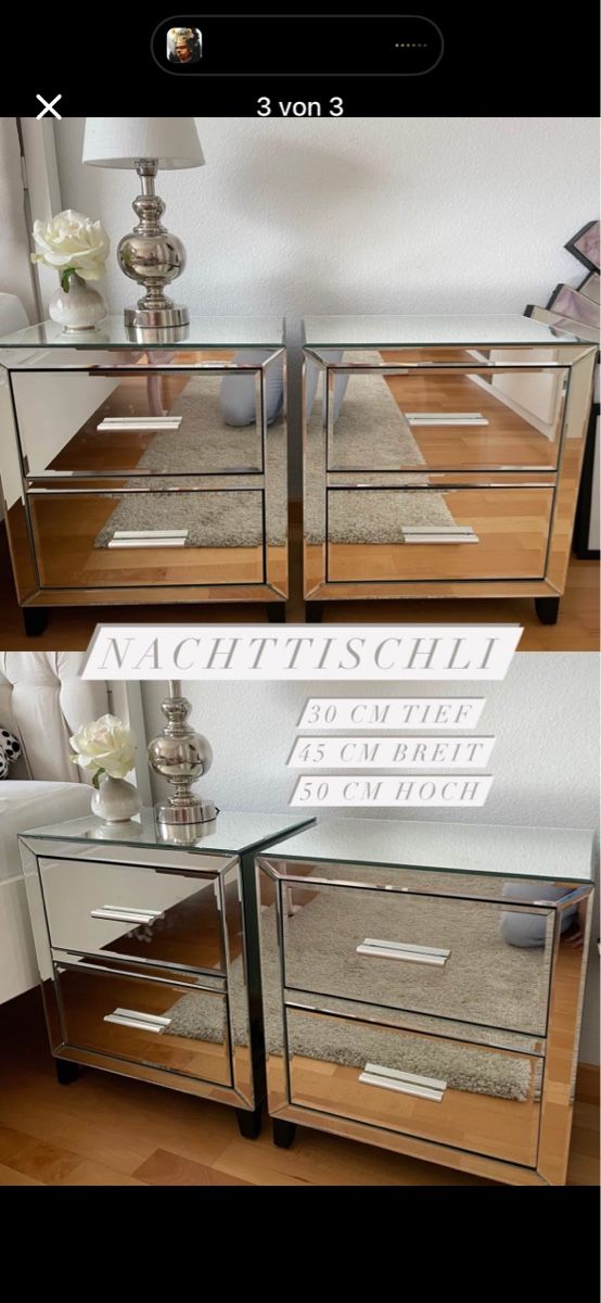 Comodini: 2 Spiegelnachttische 30x45x50cm – Nuovo (secondo la descrizione) da Lachen SZ venduto da nathiisch